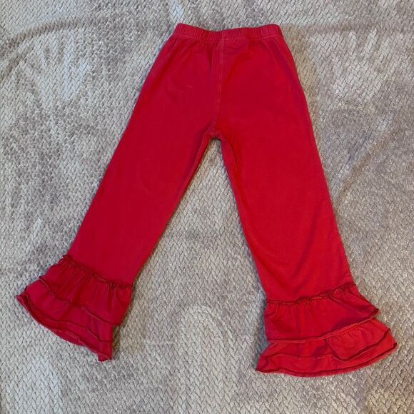 Girl’s Red Ruffle Pants Size 7 - Picture 7 of 8